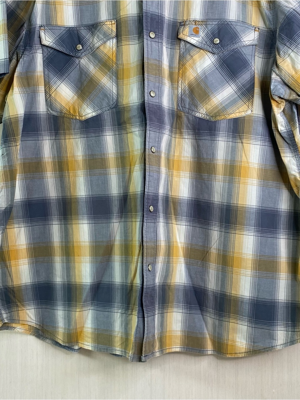 Carhartt Men's Relaxed Fit Short Sleeve Plaid Pearl Snap Pocket Shirt 2XL - Picture 3 of 9